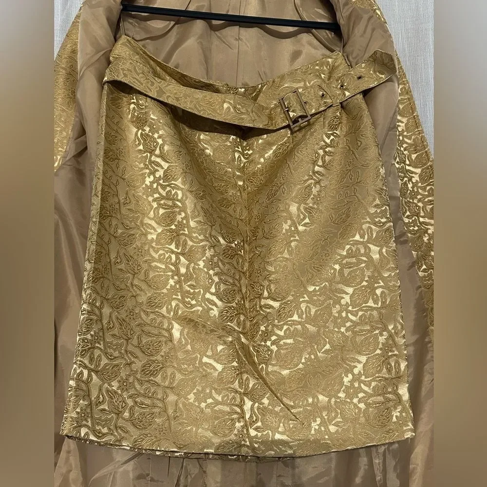 Anne Klein - Gold Tailored Trench and Skirt Suit set - Picture 5 of 16